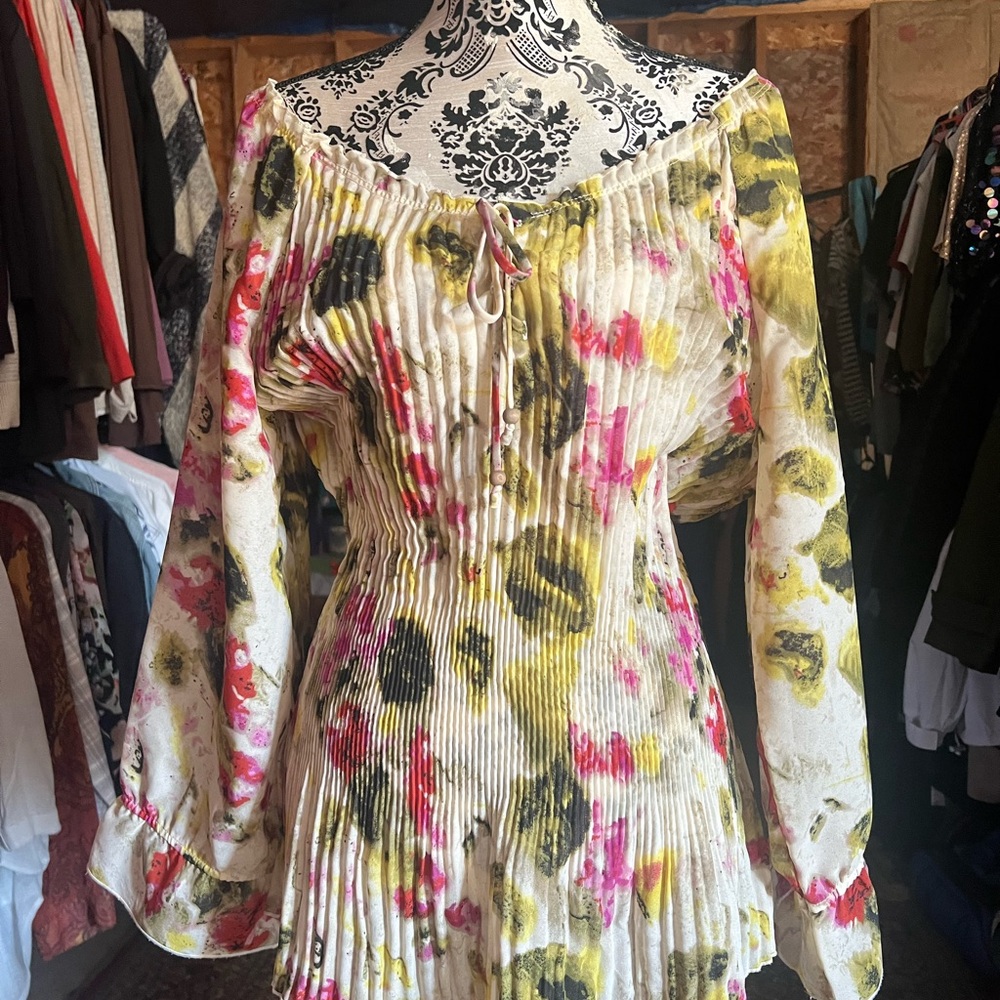 Milano Essentials Floral Dress with Green and Pink Accents
